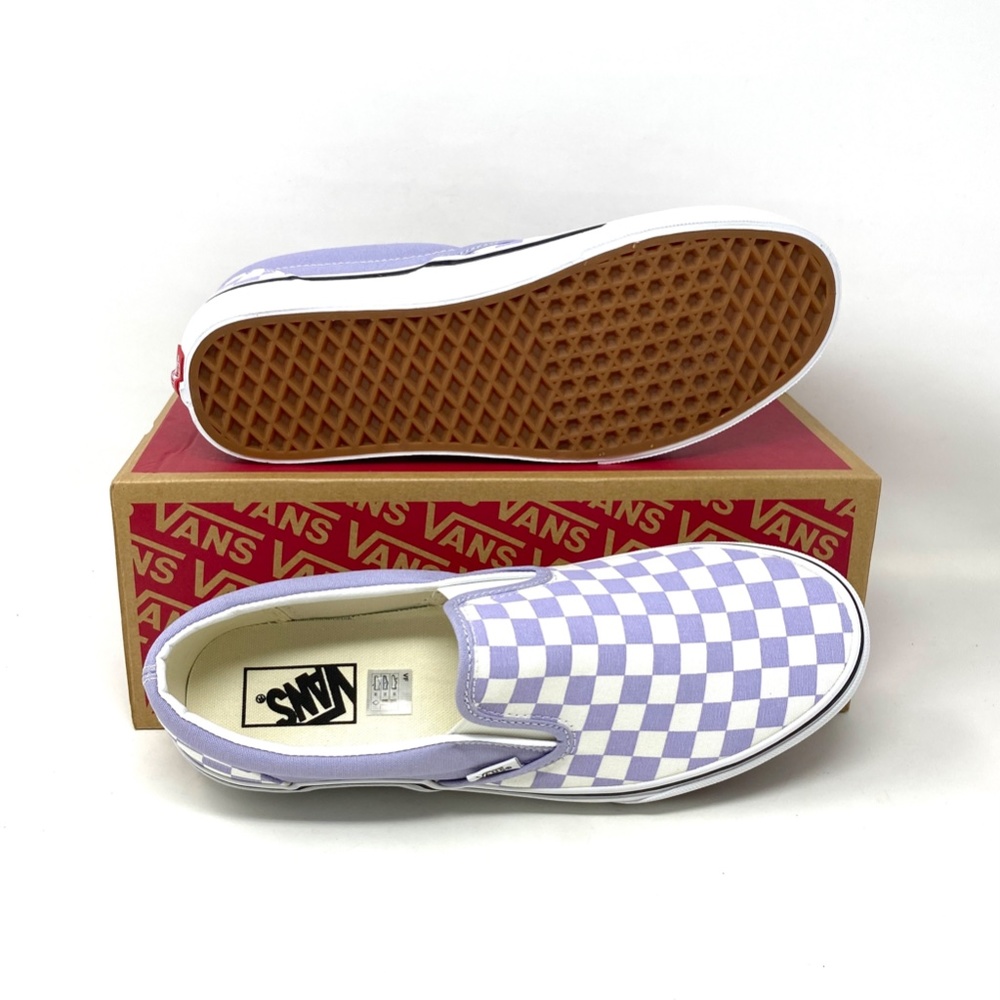VANS Classic Slip On Checker Lavender Men’s Low Top Canvas Sneakers VN000XG8ARV - Picture 7 of 11